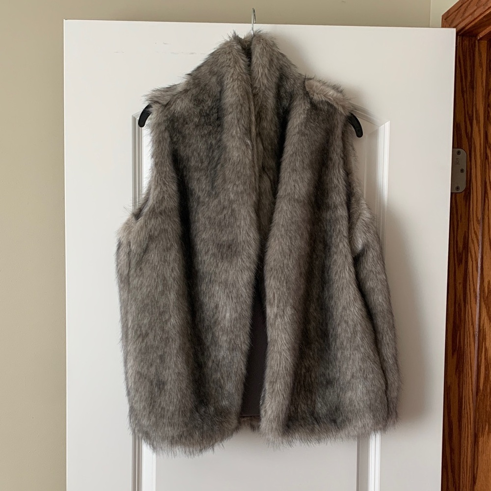 BCBGeneration Faux Fur Vest in Gray